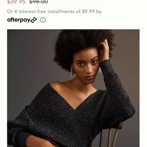 Anthropologie Shimmer Surplice Pullover